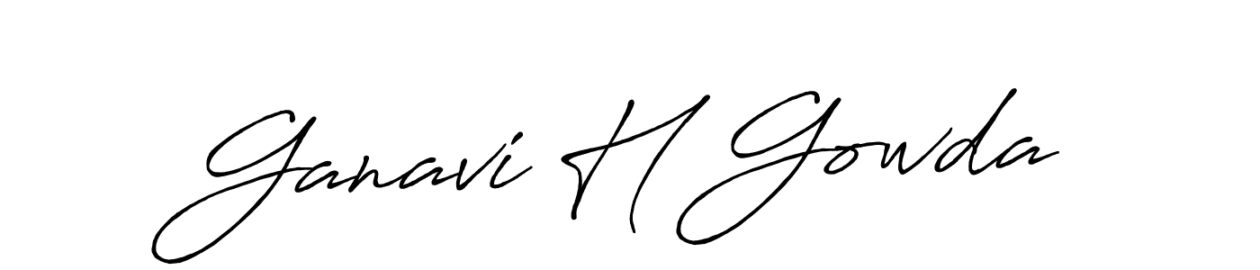 Also You can easily find your signature by using the search form. We will create Ganavi H Gowda name handwritten signature images for you free of cost using Antro_Vectra_Bolder sign style. Ganavi H Gowda signature style 7 images and pictures png
