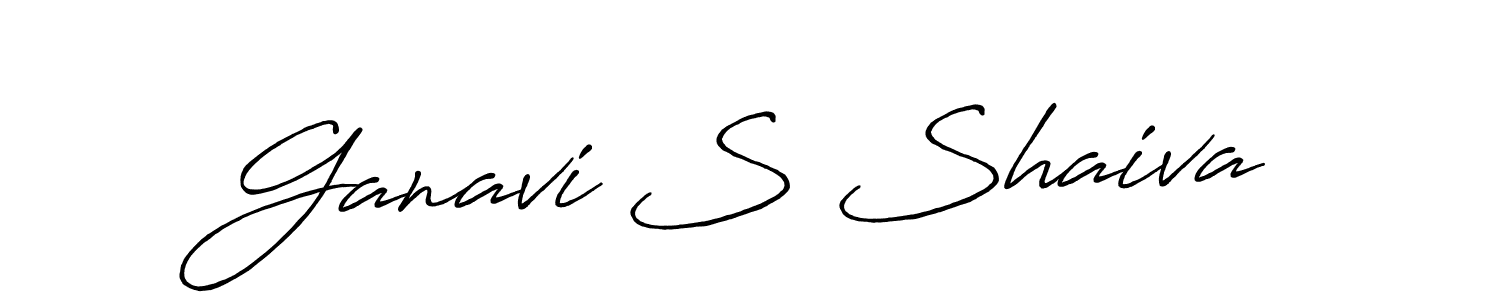 How to make Ganavi S Shaiva signature? Antro_Vectra_Bolder is a professional autograph style. Create handwritten signature for Ganavi S Shaiva name. Ganavi S Shaiva signature style 7 images and pictures png