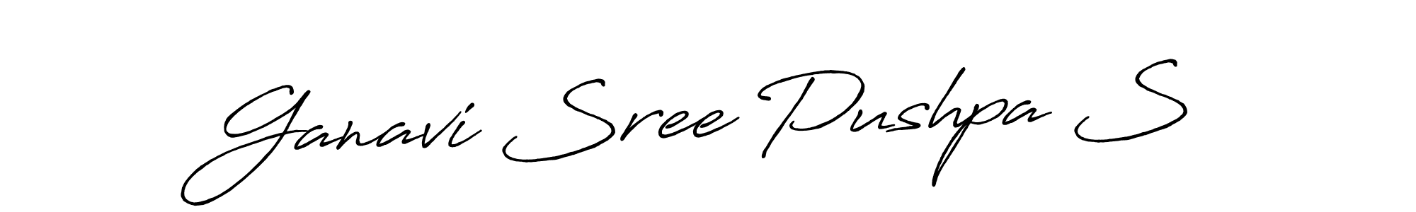 Similarly Antro_Vectra_Bolder is the best handwritten signature design. Signature creator online .You can use it as an online autograph creator for name Ganavi Sree Pushpa S. Ganavi Sree Pushpa S signature style 7 images and pictures png