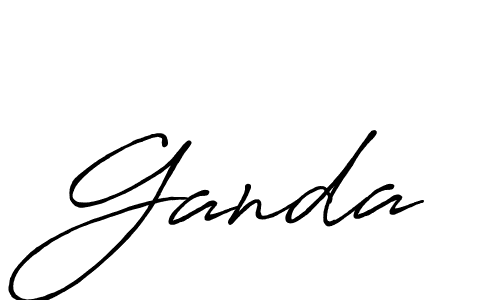 Use a signature maker to create a handwritten signature online. With this signature software, you can design (Antro_Vectra_Bolder) your own signature for name Ganda. Ganda signature style 7 images and pictures png