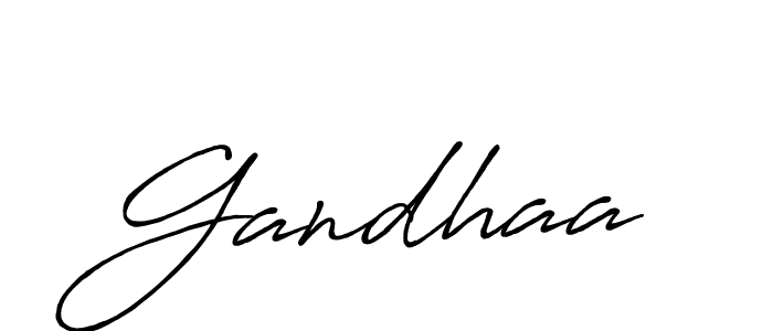 Use a signature maker to create a handwritten signature online. With this signature software, you can design (Antro_Vectra_Bolder) your own signature for name Gandhaa. Gandhaa signature style 7 images and pictures png