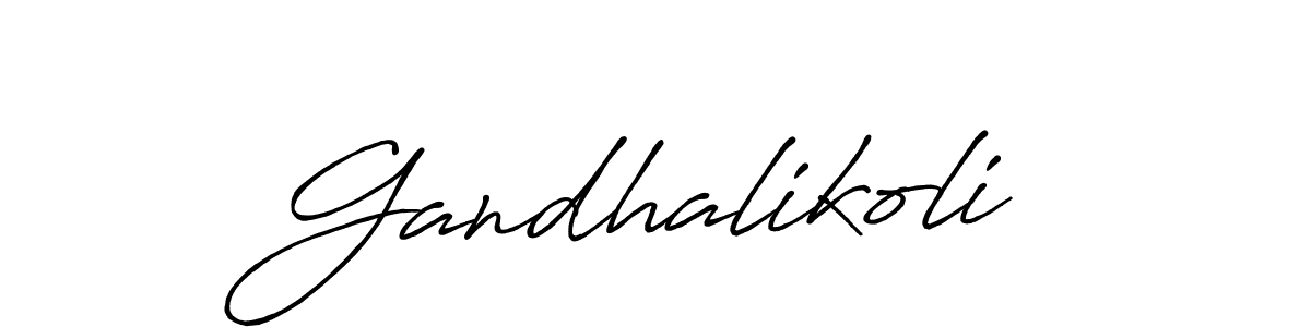 How to make Gandhalikoli name signature. Use Antro_Vectra_Bolder style for creating short signs online. This is the latest handwritten sign. Gandhalikoli signature style 7 images and pictures png