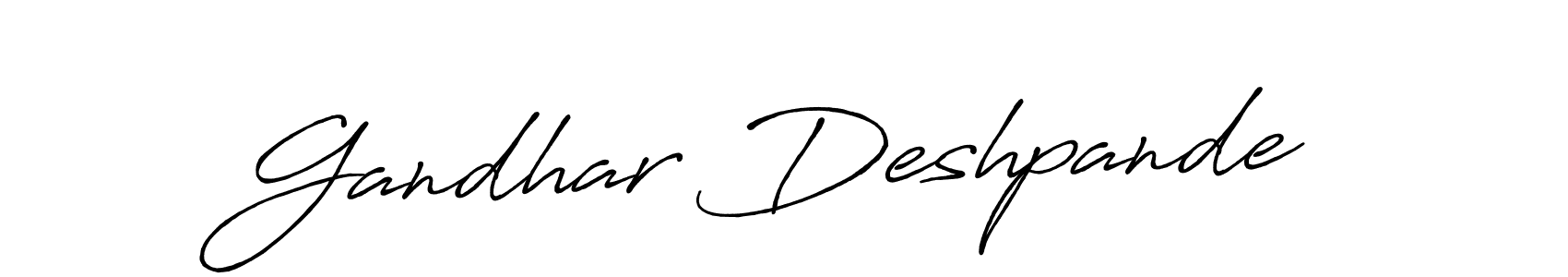 Gandhar Deshpande stylish signature style. Best Handwritten Sign (Antro_Vectra_Bolder) for my name. Handwritten Signature Collection Ideas for my name Gandhar Deshpande. Gandhar Deshpande signature style 7 images and pictures png