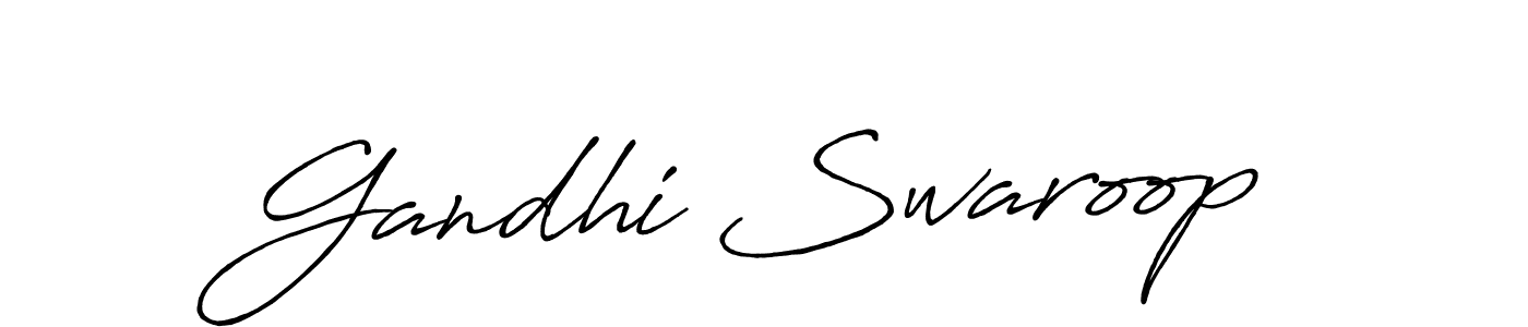 Use a signature maker to create a handwritten signature online. With this signature software, you can design (Antro_Vectra_Bolder) your own signature for name Gandhi Swaroop. Gandhi Swaroop signature style 7 images and pictures png