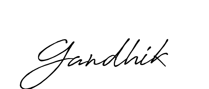 Use a signature maker to create a handwritten signature online. With this signature software, you can design (Antro_Vectra_Bolder) your own signature for name Gandhik. Gandhik signature style 7 images and pictures png