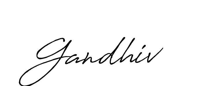Gandhiv stylish signature style. Best Handwritten Sign (Antro_Vectra_Bolder) for my name. Handwritten Signature Collection Ideas for my name Gandhiv. Gandhiv signature style 7 images and pictures png