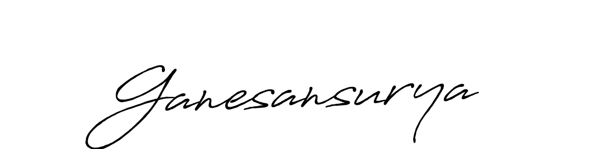 Use a signature maker to create a handwritten signature online. With this signature software, you can design (Antro_Vectra_Bolder) your own signature for name Ganesansurya. Ganesansurya signature style 7 images and pictures png