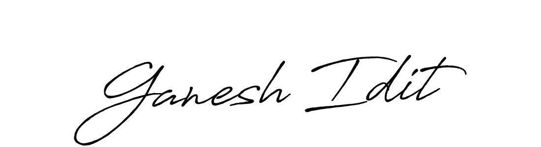 Create a beautiful signature design for name Ganesh Idit. With this signature (Antro_Vectra_Bolder) fonts, you can make a handwritten signature for free. Ganesh Idit signature style 7 images and pictures png
