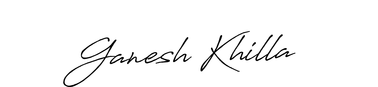 You should practise on your own different ways (Antro_Vectra_Bolder) to write your name (Ganesh Khilla) in signature. don't let someone else do it for you. Ganesh Khilla signature style 7 images and pictures png