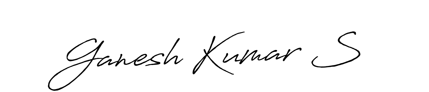 How to make Ganesh Kumar S name signature. Use Antro_Vectra_Bolder style for creating short signs online. This is the latest handwritten sign. Ganesh Kumar S signature style 7 images and pictures png