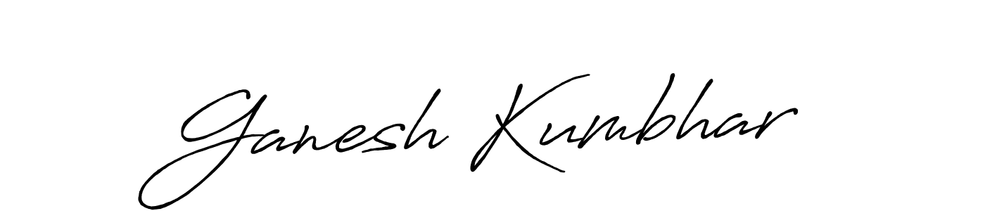 How to make Ganesh Kumbhar name signature. Use Antro_Vectra_Bolder style for creating short signs online. This is the latest handwritten sign. Ganesh Kumbhar signature style 7 images and pictures png