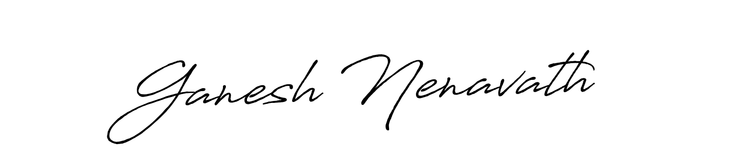 How to make Ganesh Nenavath name signature. Use Antro_Vectra_Bolder style for creating short signs online. This is the latest handwritten sign. Ganesh Nenavath signature style 7 images and pictures png