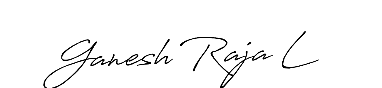 How to make Ganesh Raja L name signature. Use Antro_Vectra_Bolder style for creating short signs online. This is the latest handwritten sign. Ganesh Raja L signature style 7 images and pictures png