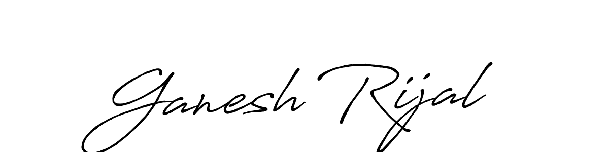 Create a beautiful signature design for name Ganesh Rijal. With this signature (Antro_Vectra_Bolder) fonts, you can make a handwritten signature for free. Ganesh Rijal signature style 7 images and pictures png