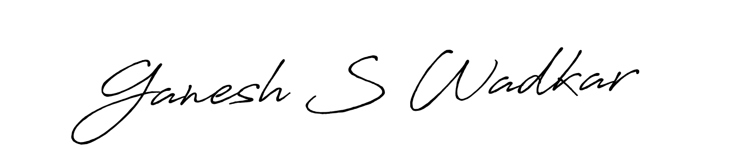 How to make Ganesh S Wadkar name signature. Use Antro_Vectra_Bolder style for creating short signs online. This is the latest handwritten sign. Ganesh S Wadkar signature style 7 images and pictures png