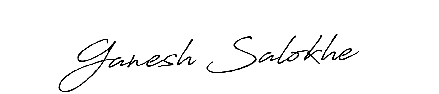 You should practise on your own different ways (Antro_Vectra_Bolder) to write your name (Ganesh Salokhe) in signature. don't let someone else do it for you. Ganesh Salokhe signature style 7 images and pictures png