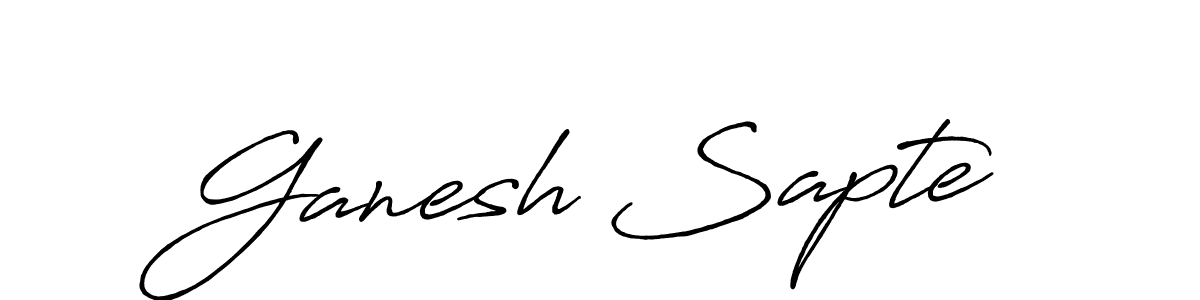 Make a beautiful signature design for name Ganesh Sapte. With this signature (Antro_Vectra_Bolder) style, you can create a handwritten signature for free. Ganesh Sapte signature style 7 images and pictures png