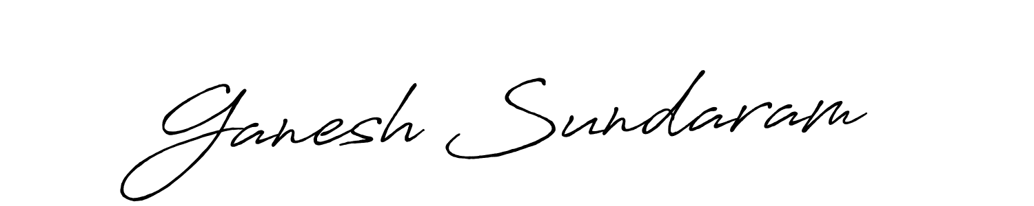 Make a beautiful signature design for name Ganesh Sundaram. With this signature (Antro_Vectra_Bolder) style, you can create a handwritten signature for free. Ganesh Sundaram signature style 7 images and pictures png