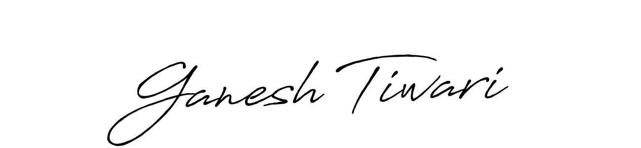 How to make Ganesh Tiwari name signature. Use Antro_Vectra_Bolder style for creating short signs online. This is the latest handwritten sign. Ganesh Tiwari signature style 7 images and pictures png
