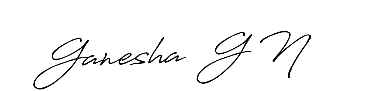 Use a signature maker to create a handwritten signature online. With this signature software, you can design (Antro_Vectra_Bolder) your own signature for name Ganesha  G N. Ganesha  G N signature style 7 images and pictures png