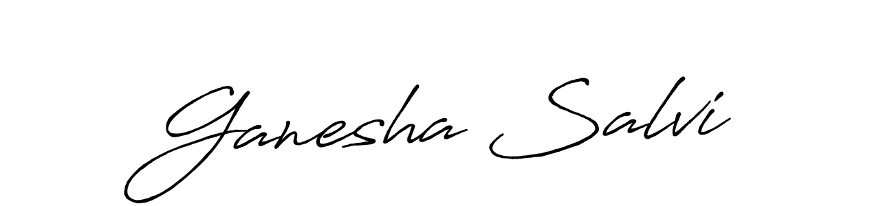 Make a beautiful signature design for name Ganesha Salvi. With this signature (Antro_Vectra_Bolder) style, you can create a handwritten signature for free. Ganesha Salvi signature style 7 images and pictures png