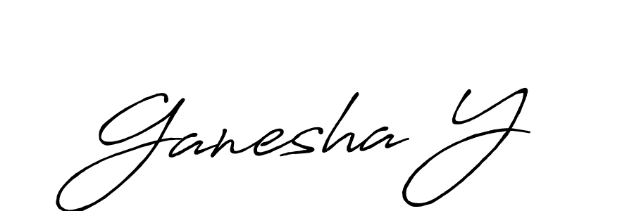 Make a beautiful signature design for name Ganesha Y. With this signature (Antro_Vectra_Bolder) style, you can create a handwritten signature for free. Ganesha Y signature style 7 images and pictures png