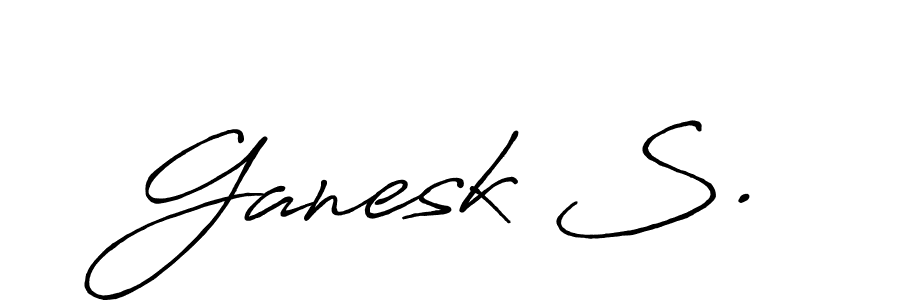 if you are searching for the best signature style for your name Ganesk S.. so please give up your signature search. here we have designed multiple signature styles  using Antro_Vectra_Bolder. Ganesk S. signature style 7 images and pictures png