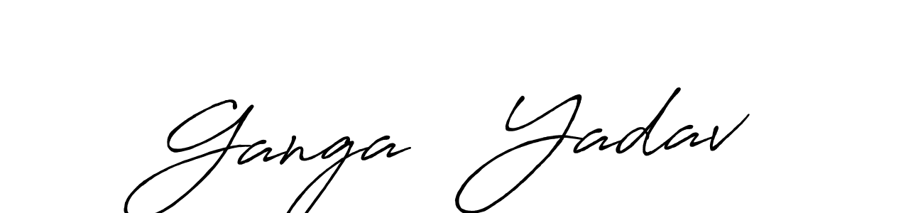 Create a beautiful signature design for name Ganga   Yadav. With this signature (Antro_Vectra_Bolder) fonts, you can make a handwritten signature for free. Ganga   Yadav signature style 7 images and pictures png