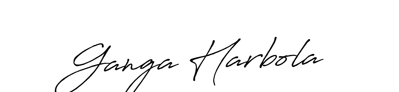 Antro_Vectra_Bolder is a professional signature style that is perfect for those who want to add a touch of class to their signature. It is also a great choice for those who want to make their signature more unique. Get Ganga Harbola name to fancy signature for free. Ganga Harbola signature style 7 images and pictures png
