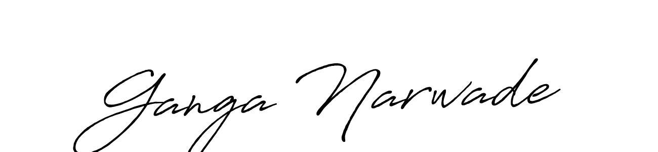 Similarly Antro_Vectra_Bolder is the best handwritten signature design. Signature creator online .You can use it as an online autograph creator for name Ganga Narwade. Ganga Narwade signature style 7 images and pictures png