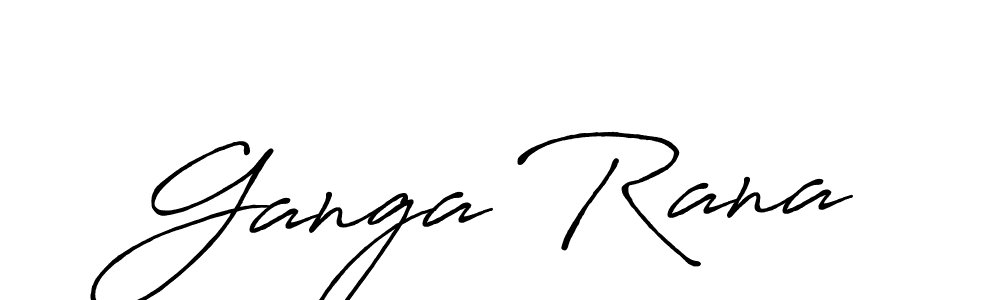 Make a beautiful signature design for name Ganga Rana. With this signature (Antro_Vectra_Bolder) style, you can create a handwritten signature for free. Ganga Rana signature style 7 images and pictures png