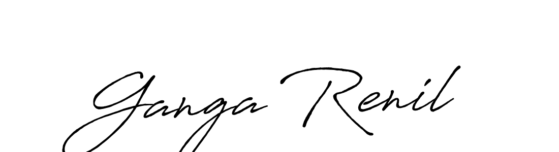 The best way (Antro_Vectra_Bolder) to make a short signature is to pick only two or three words in your name. The name Ganga Renil include a total of six letters. For converting this name. Ganga Renil signature style 7 images and pictures png