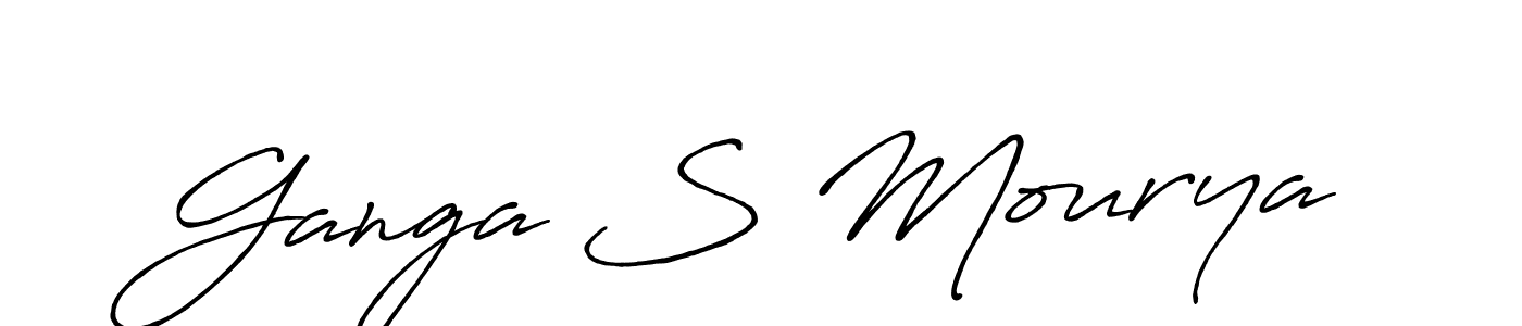 Make a beautiful signature design for name Ganga S Mourya. With this signature (Antro_Vectra_Bolder) style, you can create a handwritten signature for free. Ganga S Mourya signature style 7 images and pictures png