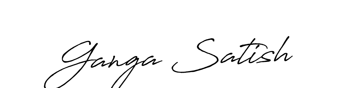 if you are searching for the best signature style for your name Ganga Satish. so please give up your signature search. here we have designed multiple signature styles  using Antro_Vectra_Bolder. Ganga Satish signature style 7 images and pictures png
