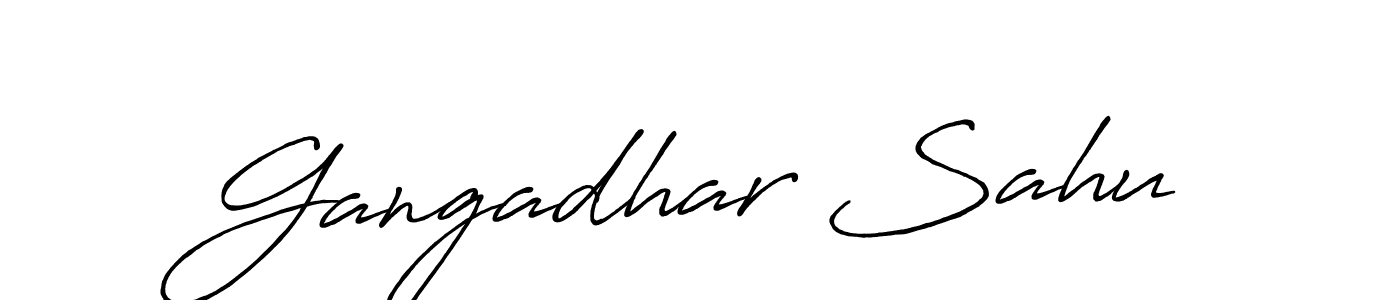 Use a signature maker to create a handwritten signature online. With this signature software, you can design (Antro_Vectra_Bolder) your own signature for name Gangadhar Sahu. Gangadhar Sahu signature style 7 images and pictures png