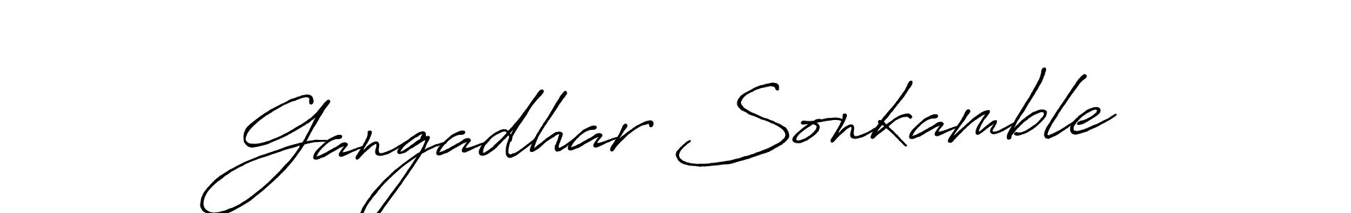 Also we have Gangadhar Sonkamble name is the best signature style. Create professional handwritten signature collection using Antro_Vectra_Bolder autograph style. Gangadhar Sonkamble signature style 7 images and pictures png