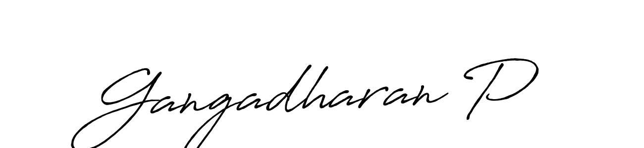 Create a beautiful signature design for name Gangadharan P. With this signature (Antro_Vectra_Bolder) fonts, you can make a handwritten signature for free. Gangadharan P signature style 7 images and pictures png