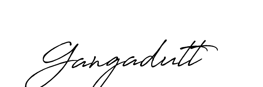 Use a signature maker to create a handwritten signature online. With this signature software, you can design (Antro_Vectra_Bolder) your own signature for name Gangadutt. Gangadutt signature style 7 images and pictures png