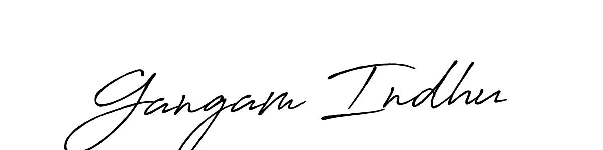 Make a beautiful signature design for name Gangam Indhu. With this signature (Antro_Vectra_Bolder) style, you can create a handwritten signature for free. Gangam Indhu signature style 7 images and pictures png