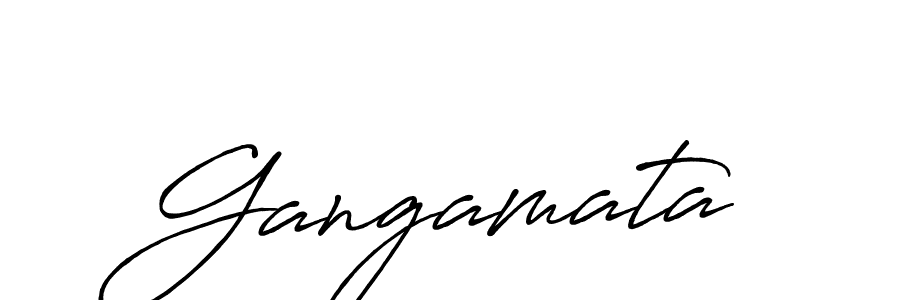 Use a signature maker to create a handwritten signature online. With this signature software, you can design (Antro_Vectra_Bolder) your own signature for name Gangamata. Gangamata signature style 7 images and pictures png