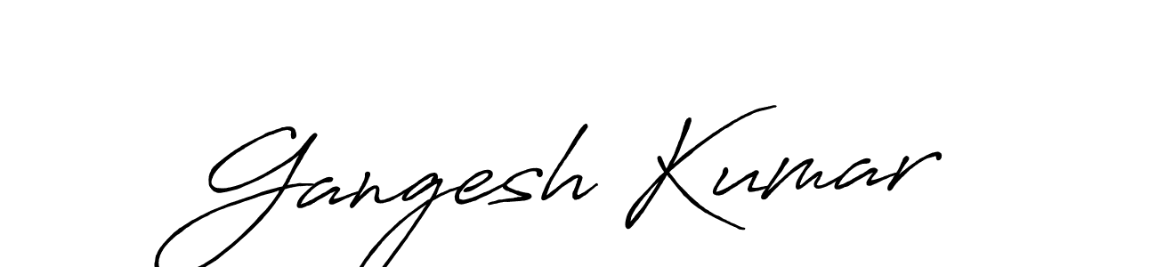 How to make Gangesh Kumar name signature. Use Antro_Vectra_Bolder style for creating short signs online. This is the latest handwritten sign. Gangesh Kumar signature style 7 images and pictures png