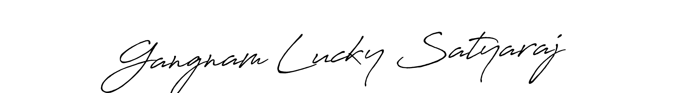 It looks lik you need a new signature style for name Gangnam Lucky Satyaraj. Design unique handwritten (Antro_Vectra_Bolder) signature with our free signature maker in just a few clicks. Gangnam Lucky Satyaraj signature style 7 images and pictures png