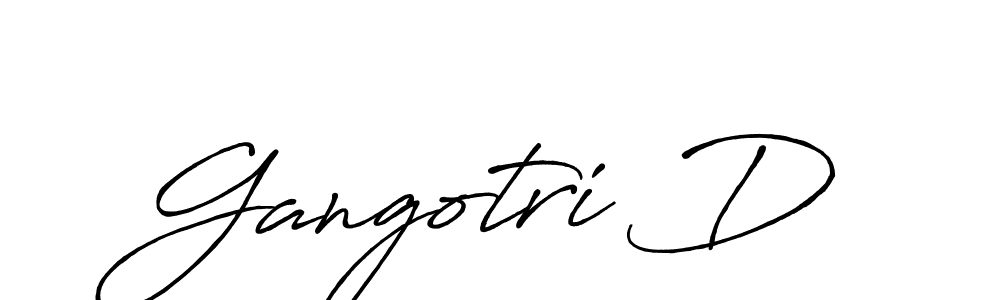 How to make Gangotri D name signature. Use Antro_Vectra_Bolder style for creating short signs online. This is the latest handwritten sign. Gangotri D signature style 7 images and pictures png