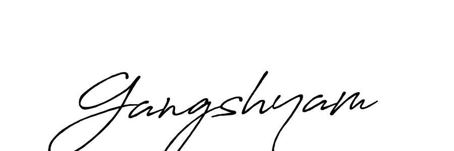 Design your own signature with our free online signature maker. With this signature software, you can create a handwritten (Antro_Vectra_Bolder) signature for name Gangshyam. Gangshyam signature style 7 images and pictures png