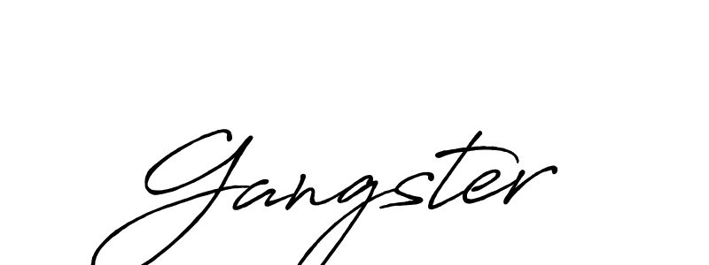 Make a beautiful signature design for name Gangster. With this signature (Antro_Vectra_Bolder) style, you can create a handwritten signature for free. Gangster signature style 7 images and pictures png