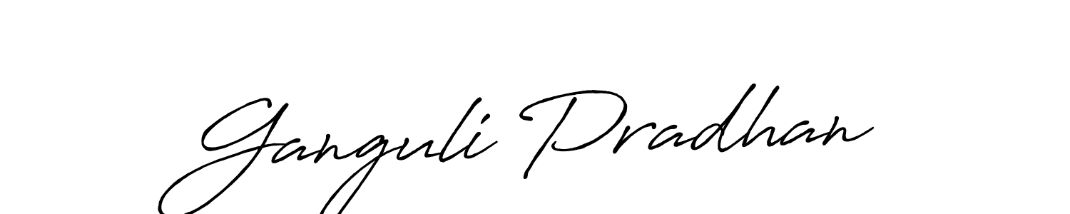 Also we have Ganguli Pradhan name is the best signature style. Create professional handwritten signature collection using Antro_Vectra_Bolder autograph style. Ganguli Pradhan signature style 7 images and pictures png