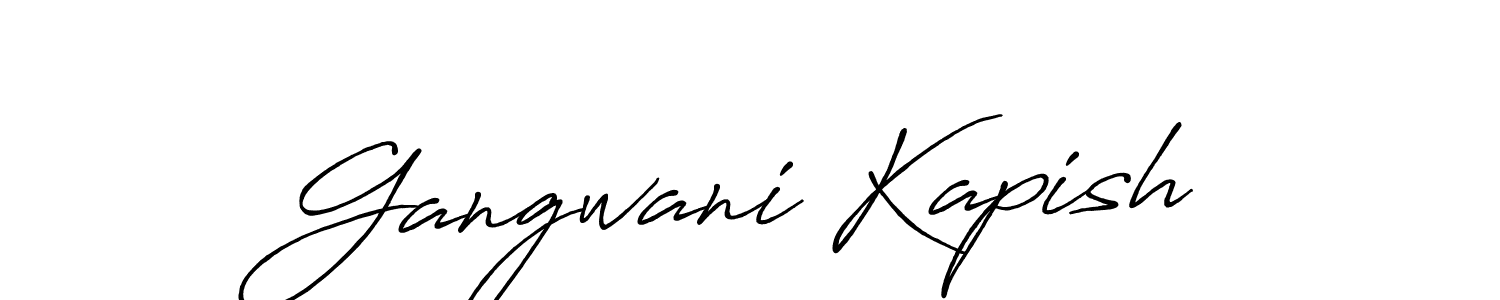 Make a beautiful signature design for name Gangwani Kapish. With this signature (Antro_Vectra_Bolder) style, you can create a handwritten signature for free. Gangwani Kapish signature style 7 images and pictures png