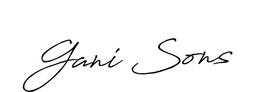 Also You can easily find your signature by using the search form. We will create Gani Sons name handwritten signature images for you free of cost using Antro_Vectra_Bolder sign style. Gani Sons signature style 7 images and pictures png