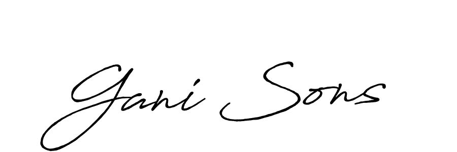 Use a signature maker to create a handwritten signature online. With this signature software, you can design (Antro_Vectra_Bolder) your own signature for name Gani Sons. Gani Sons signature style 7 images and pictures png