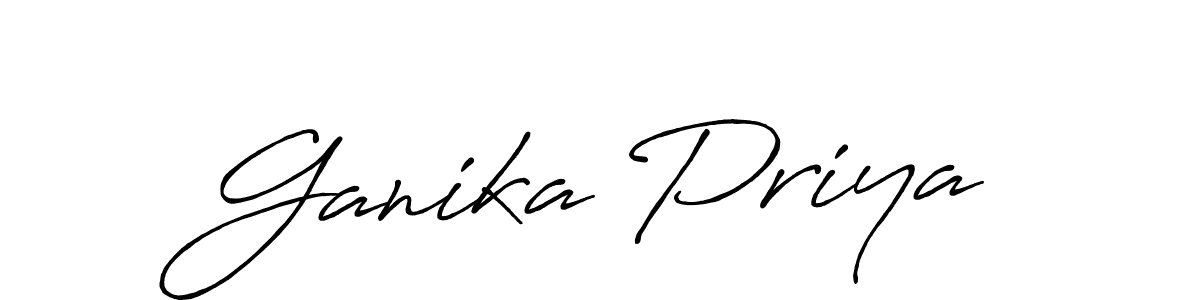 Use a signature maker to create a handwritten signature online. With this signature software, you can design (Antro_Vectra_Bolder) your own signature for name Ganika Priya. Ganika Priya signature style 7 images and pictures png
